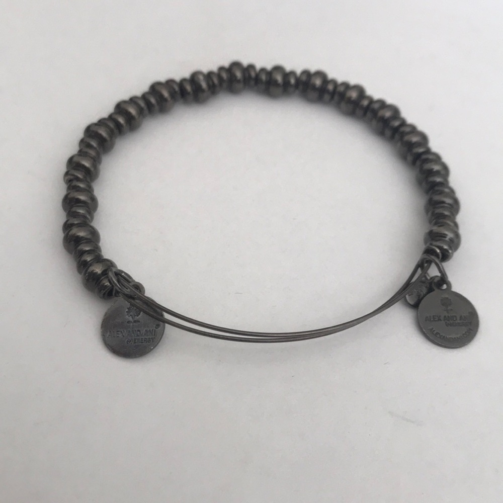Alex and Ani black beaded adjustable bracelet